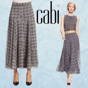 Cabi Chloe Midi Skirt Style 546 A-line Flowy Printed size 4